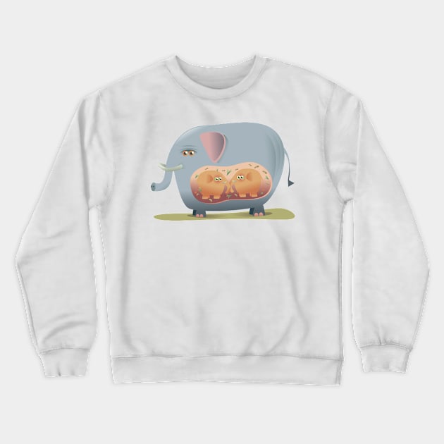 Baby Elephants Crewneck Sweatshirt by viSionDesign